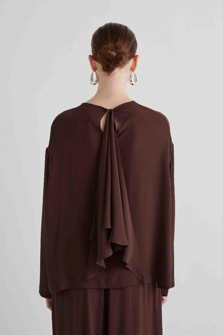 MEIMEI J - BLUSA OVERSIZE CON SCIARPA