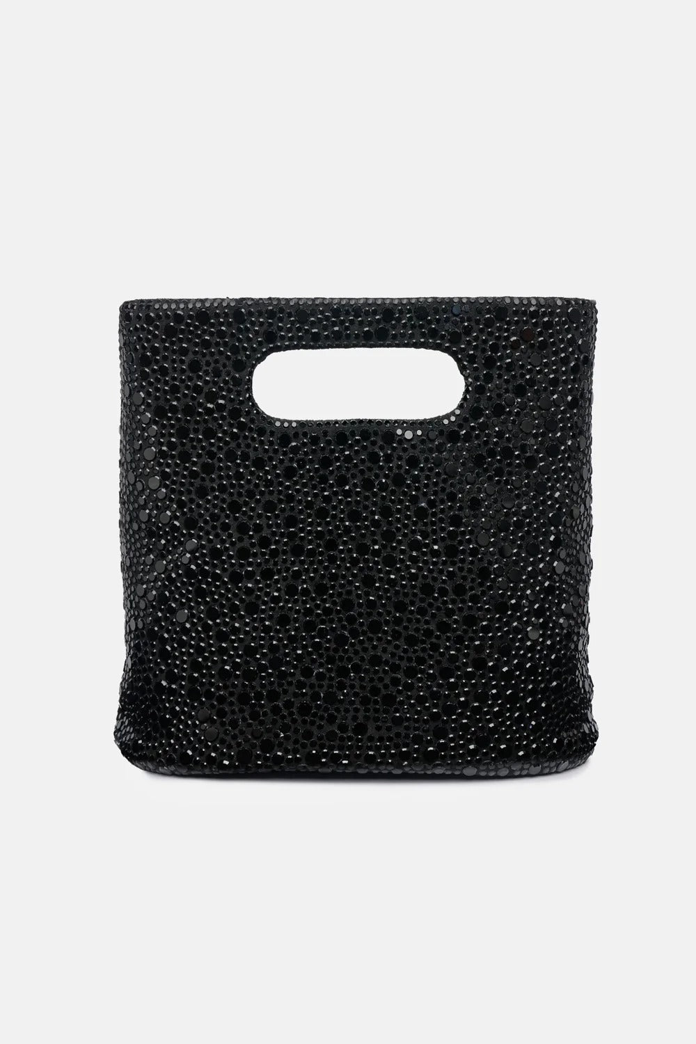 Borsa a Mano Mini Tote in Velluto con Micro Strass