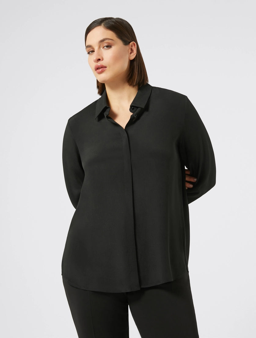 PERSONA - CAMICIA IN MISTO SETA, DALLA LINEA DRITTA