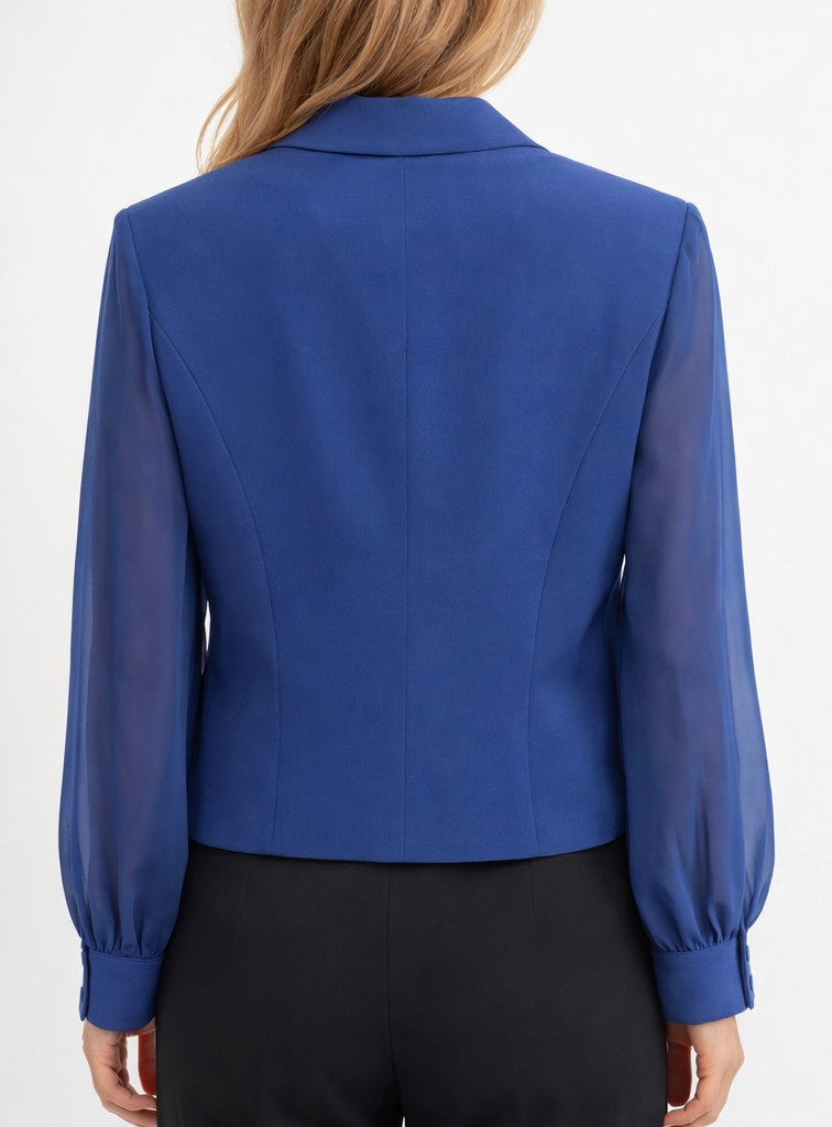 PERSONA - GIACCA BLU CON MANICHE IN GEORGETTE