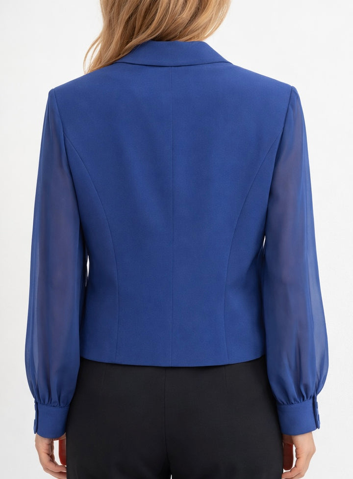 PERSONA - GIACCA BLU CON MANICHE IN GEORGETTE