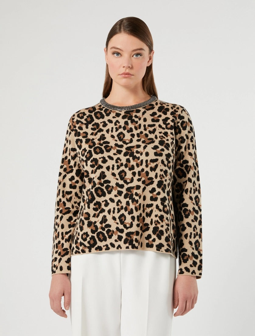 PERSONA - MAGLIA IN FILATO DI MISTO LANA CON LAVORAZIONE JACQUARD PIQUET