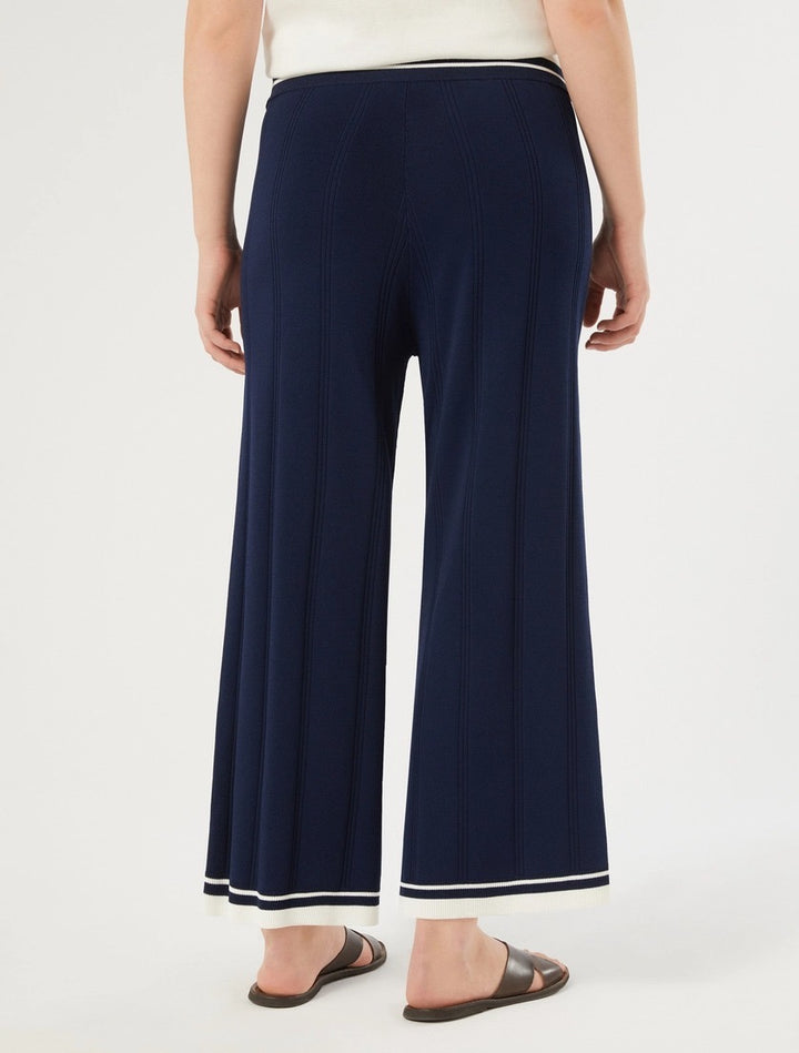 PERSONA - PANTALONI IN VISCOSA A COSTE - BLU NOTTE