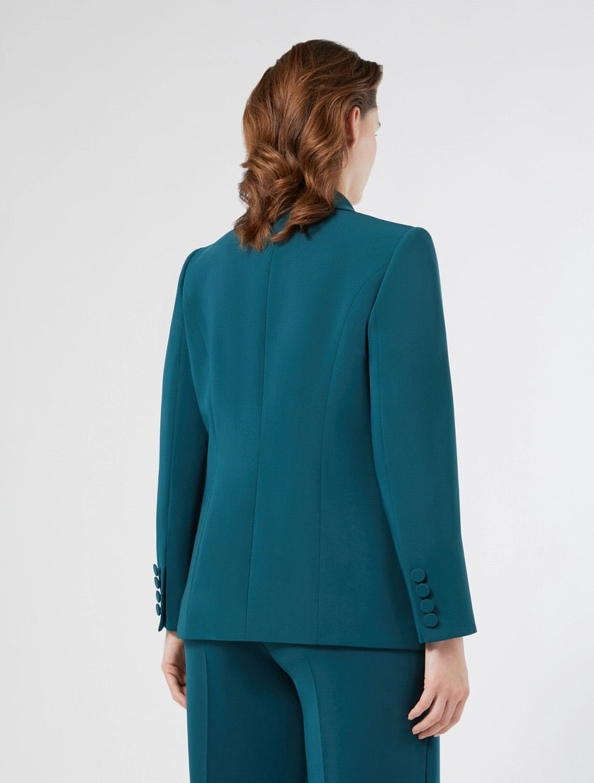 MARINA RINALDI - GIACCA BLAZER DOPPIOPETTO IN CADY - VERDE SMERALDO