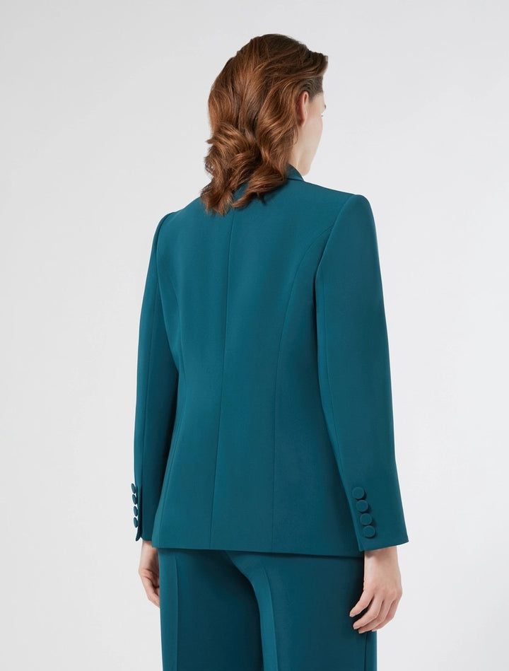 MARINA RINALDI - GIACCA BLAZER DOPPIOPETTO IN CADY - VERDE SMERALDO