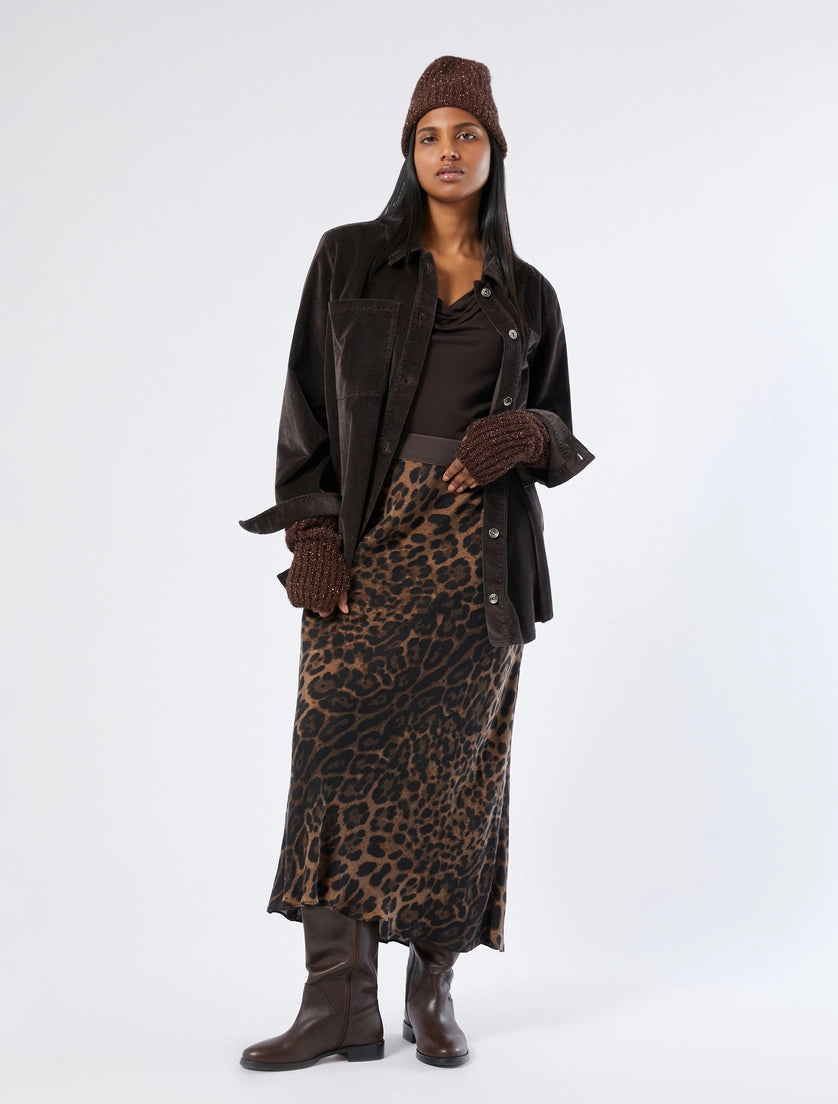 GONNA IN TWILL STAMPATO - NERO