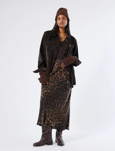 GONNA IN TWILL STAMPATO - NERO