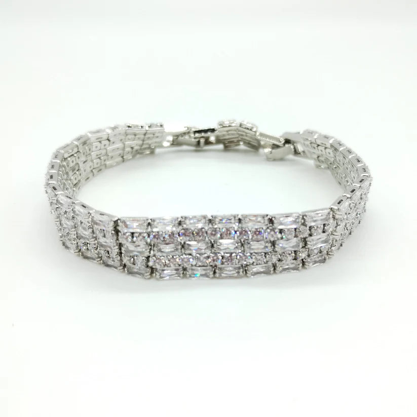 Bracciale di zirconi crystal con rodiatura color argento