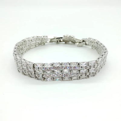 Bracciale di zirconi crystal con rodiatura color argento