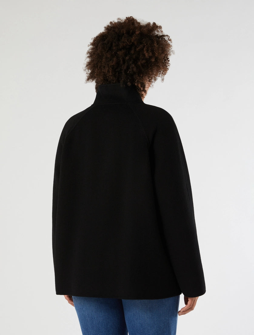 GIACCONE IN DOUBLE DI MISTO LANA - NERO