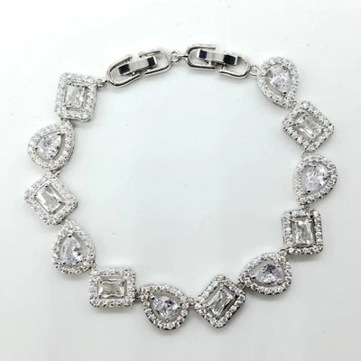Bracciale di zirconi crystal con rodiatura color argento