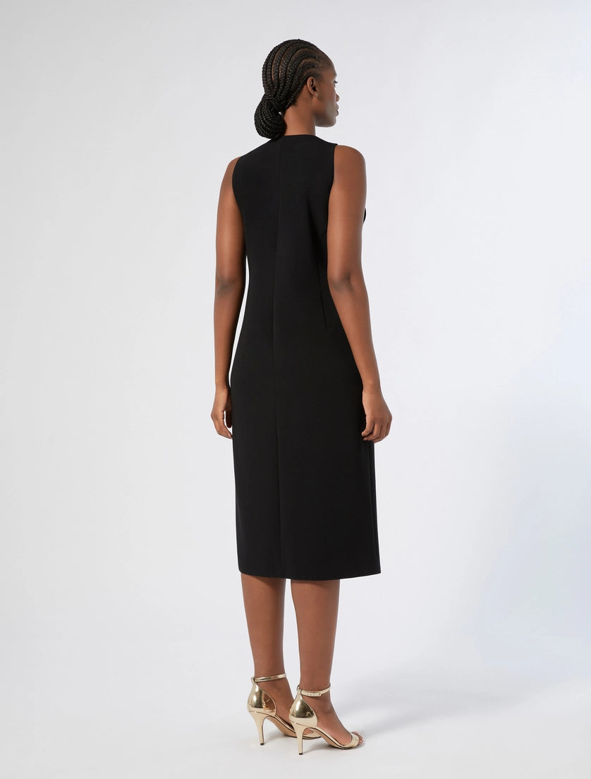 MARINA RINALDI - ABITO MIDI GILET IN CADY TRIACETATO COMFORT CON BOTTONI GIOIELLO IN TONO