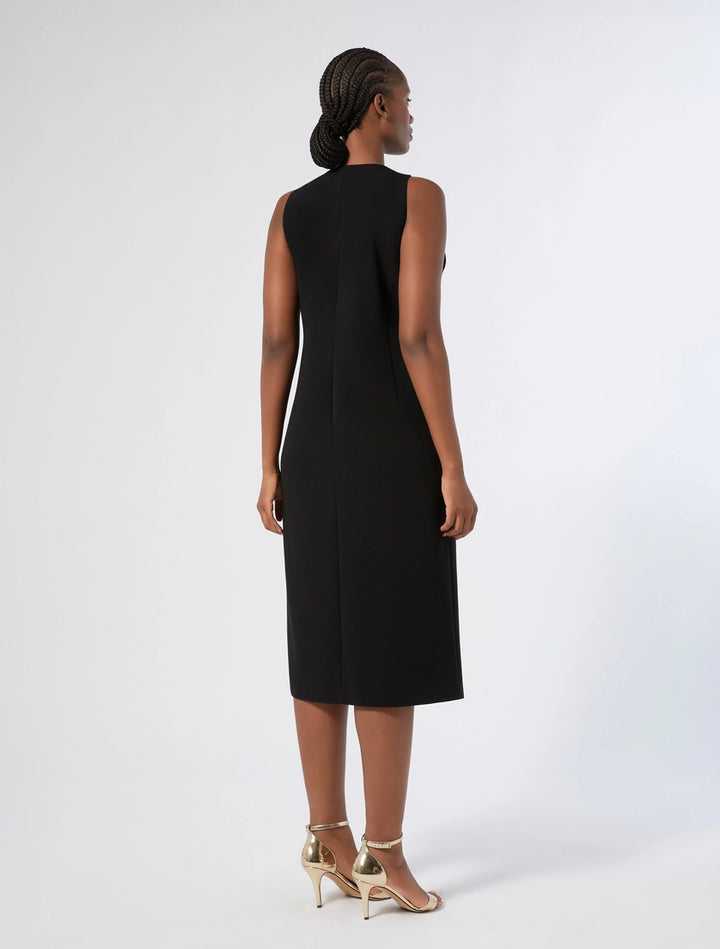 MARINA RINALDI - ABITO MIDI GILET IN CADY TRIACETATO COMFORT CON BOTTONI GIOIELLO IN TONO