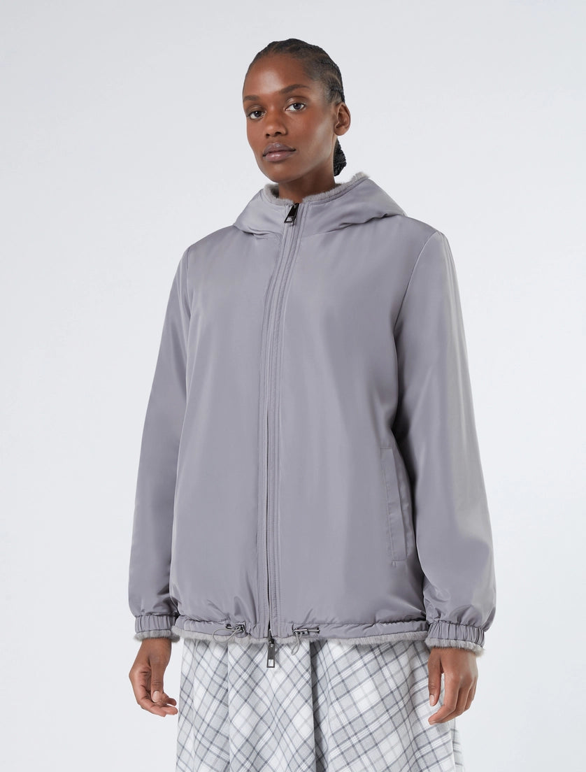 GIACCA REVERSIBILE DALLA TEXTURE SOFFICE - GRIGIO MEDIO