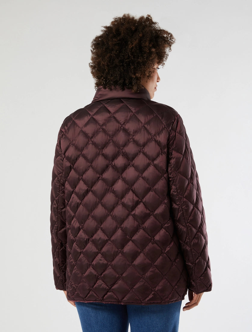 IMBOTTITO IN TELA DI NYLON CANGIANTE - ROSSO MARRONE