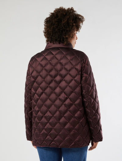 IMBOTTITO IN TELA DI NYLON CANGIANTE - ROSSO MARRONE