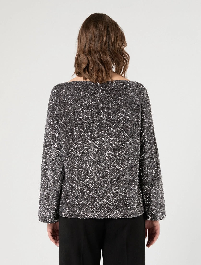 PERSONA - BLUSA IN CINIGLIA RICAMATA, DALLA LINEA DRITTA