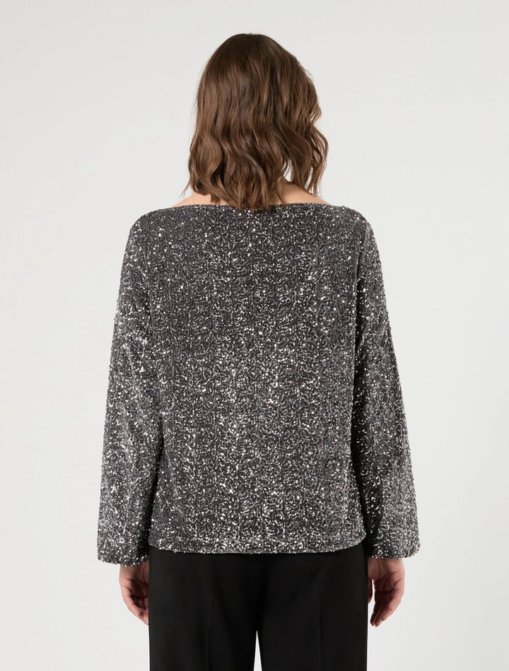 PERSONA - BLUSA IN CINIGLIA RICAMATA, DALLA LINEA DRITTA
