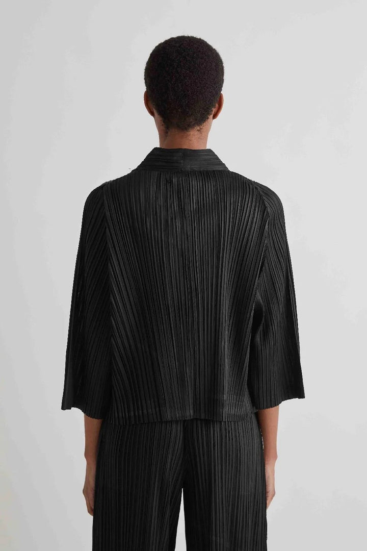 MEIMEI J - CARDIGAN PLISSETTATO CON STAMPE LUCIDE