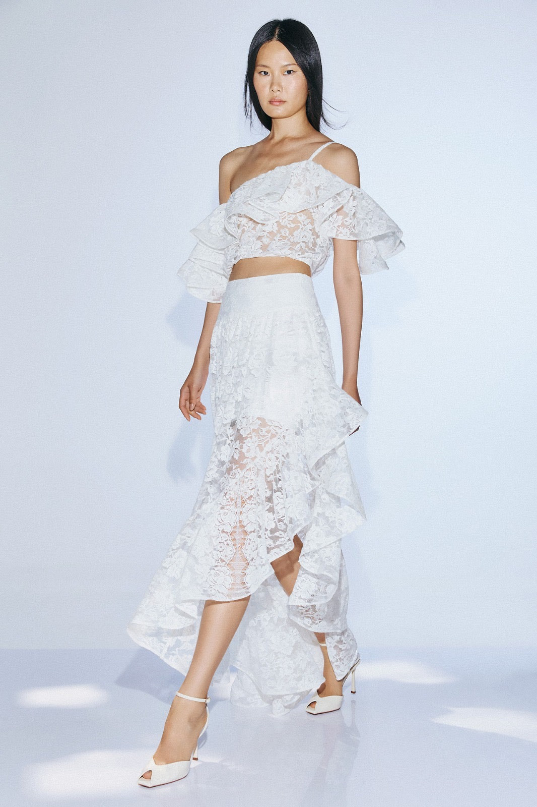 TWINS - GONNA LUNGA IN PIZZO ASIMMETRICA