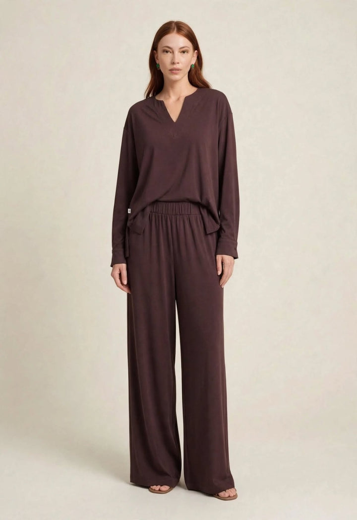 JIJIL - FELPA IN JERSEY CON SCOLLO A HENLEY