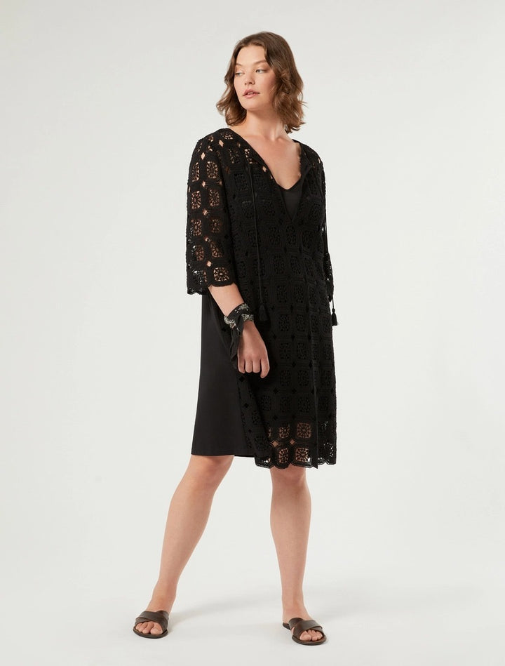 PERSONA - MINI ABITO IN CROCHET E JERSEY