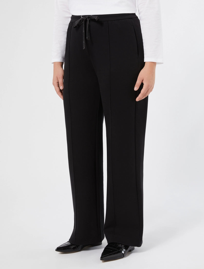 PANTALONI IN JERSEY SCUBA CON STRASS