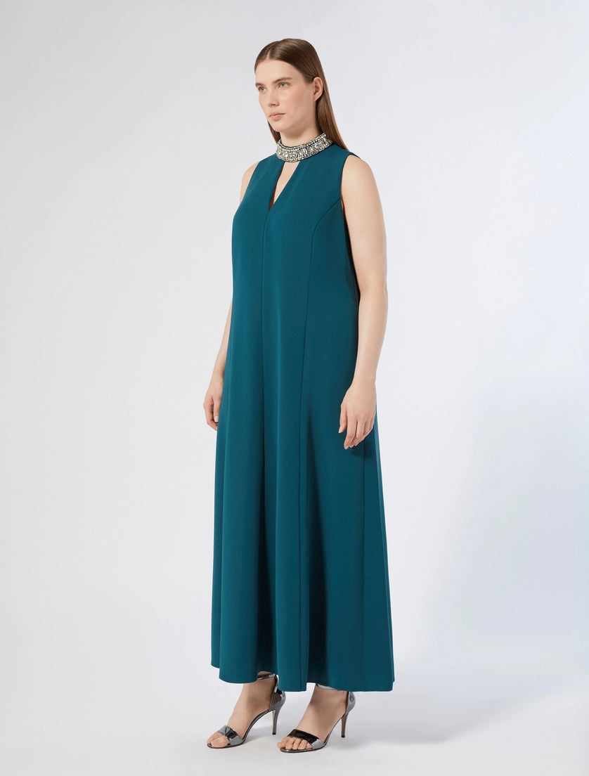 ABITO IN CADY CON RICAMO - VERDE SMERALDO