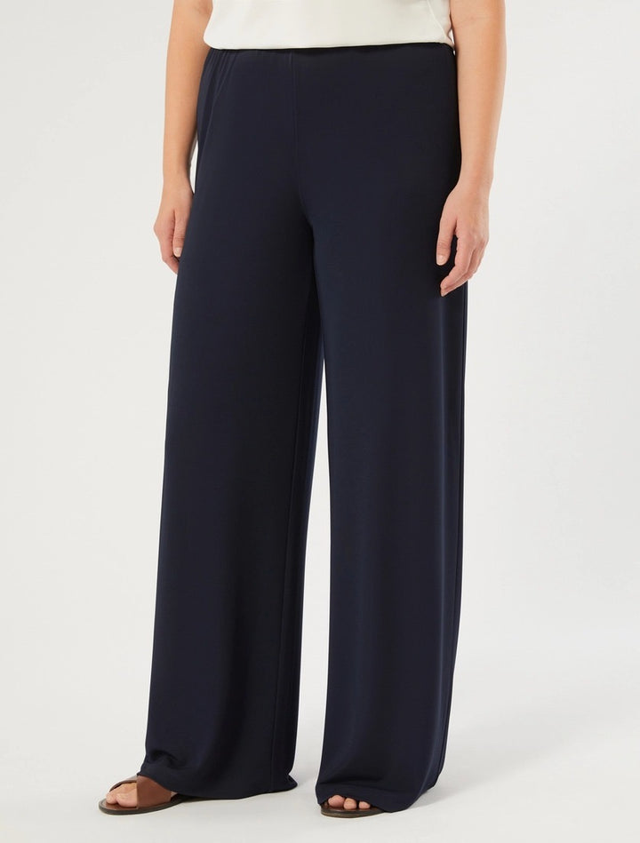 PERSONA - PANTALONI A PALAZZO IN JERSEY - BLU NOTTE