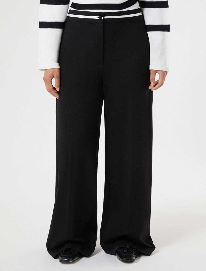 PERSONA - PANTALONI AMPI IN JERSEY - NERO