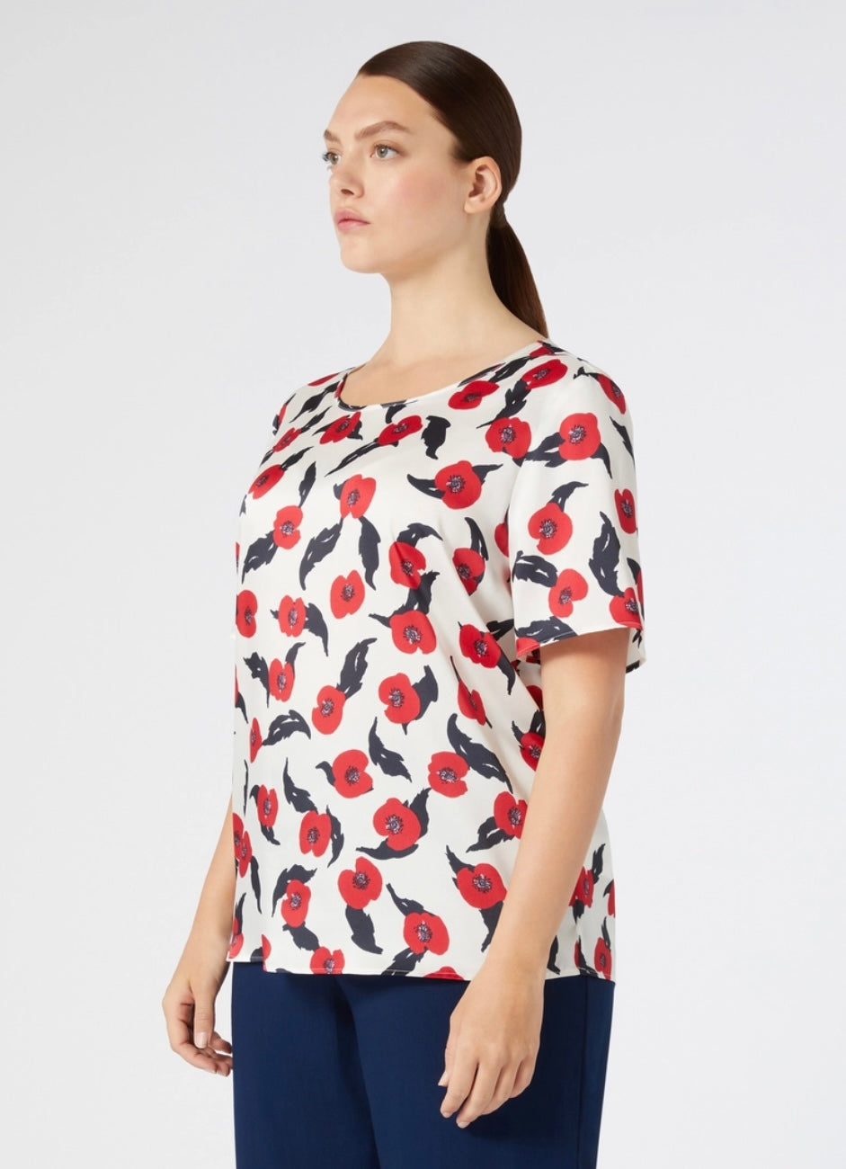 PERSONA - TWILL LINEA FLUIDA GIROCOLLO MANICHE CORTE CHIUSURA A GOCCIA CON LACCETTO SUL RETRO