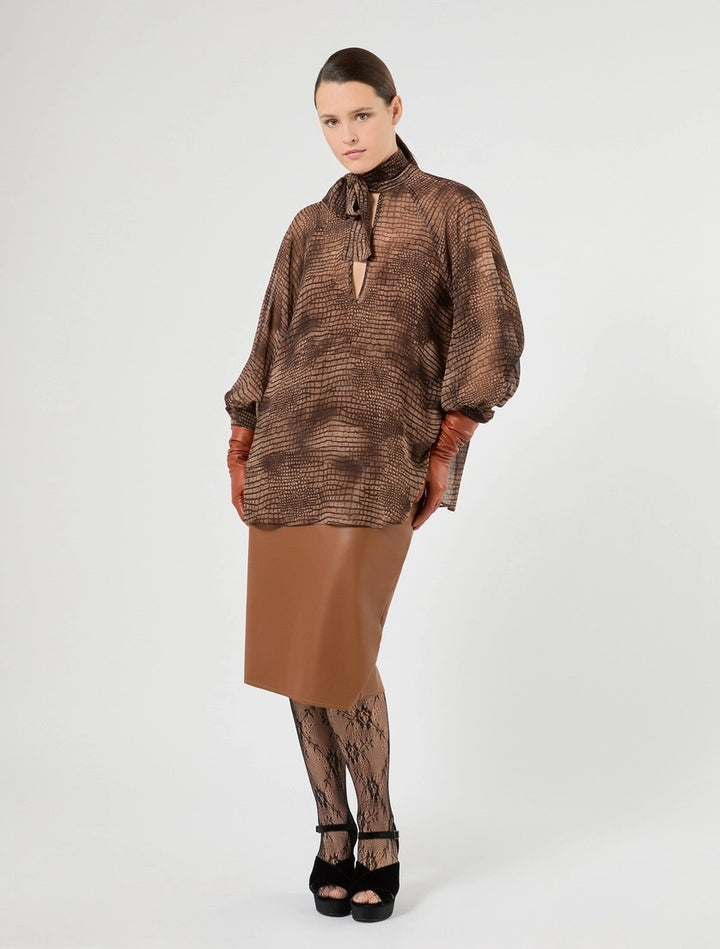 PERSONA - CASACCA IN GEORGETTE CON STAMPA PITONE