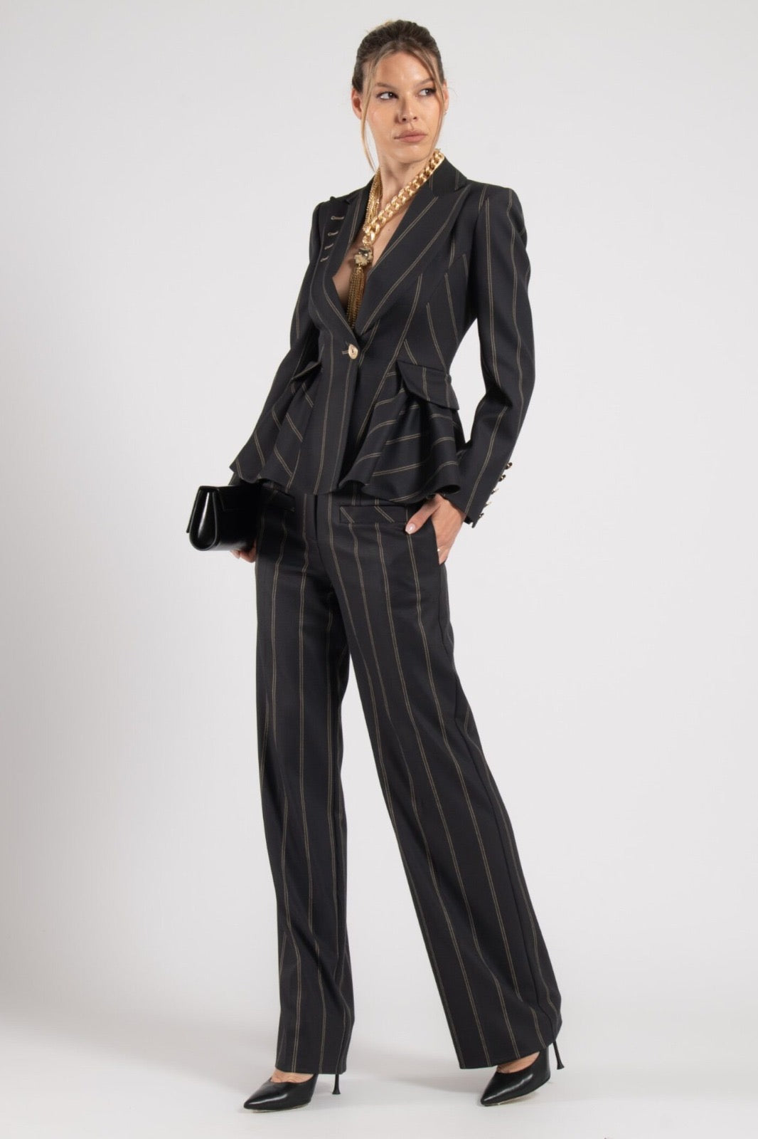 BABYLON - PANTALONI GESSATI SLIM-FIT
