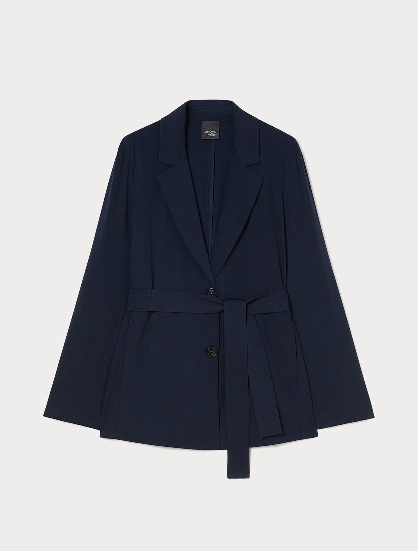 PERSONA - GIACCA BLAZER IN JERSEY PUNTO STOFFA - BLU MARINO