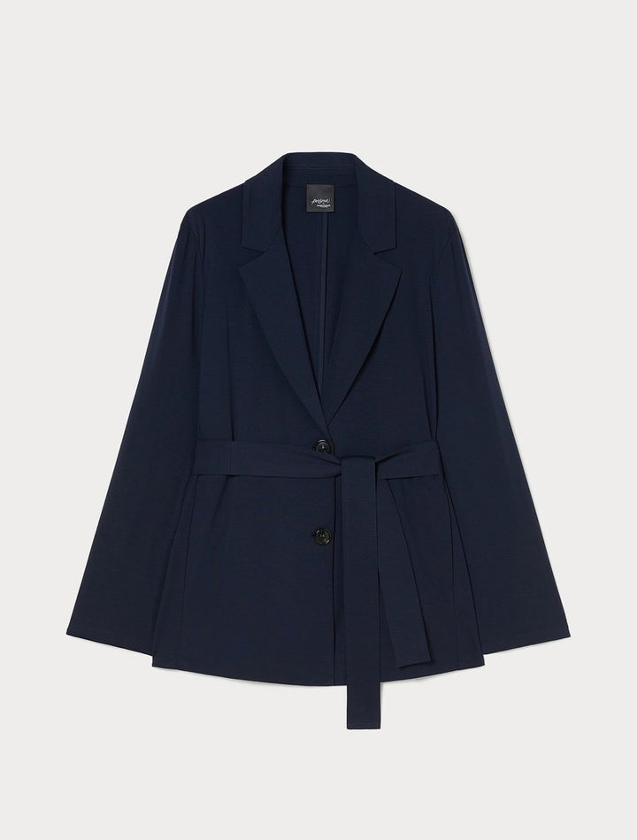 PERSONA - GIACCA BLAZER IN JERSEY PUNTO STOFFA - BLU MARINO