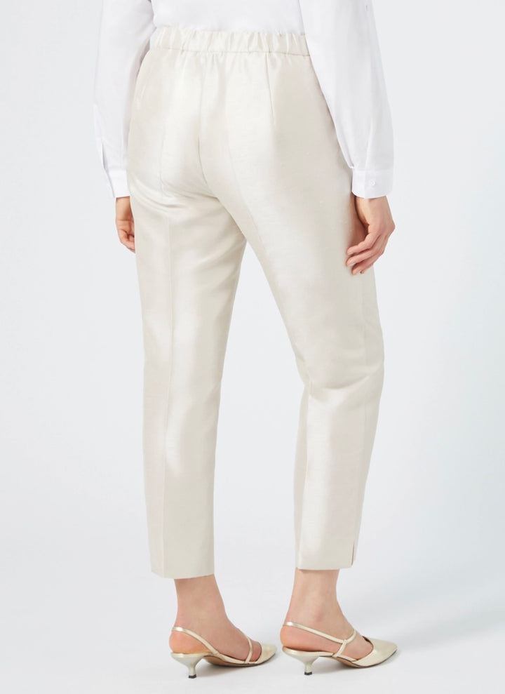 PERSONA - SHANTUNG E LINEA AFFUSOLATA PER I PANTALONI SLIM CON PIEGA STIRATA