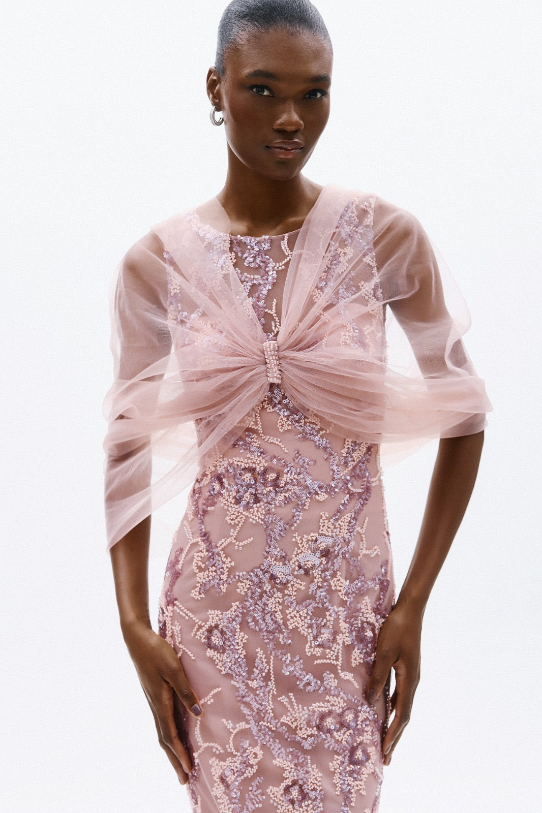 ALLURE - ABITO CON INTRICATO RICAMO FLOREALE