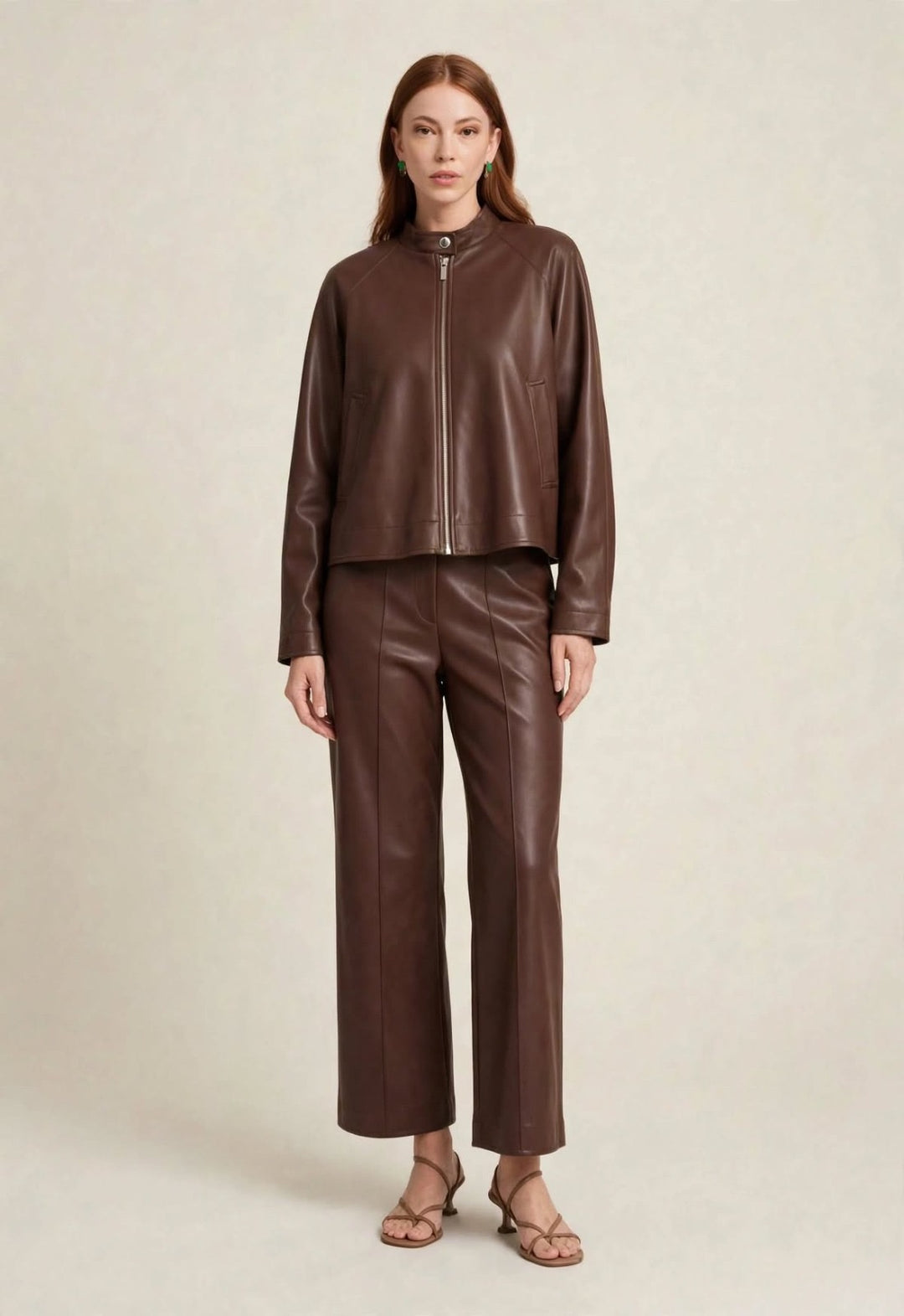 JIJIL - GIACCA IN ECOPELLE CON ZIP FRONTALE