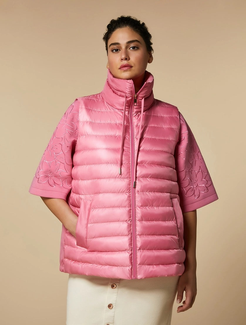 MARINA SPORT - GILET TRAPUNTATO IN TESSUTO TECNICO ANTIGOCCIA DOWNPROOF CON RETRO IN TAFFETÀ