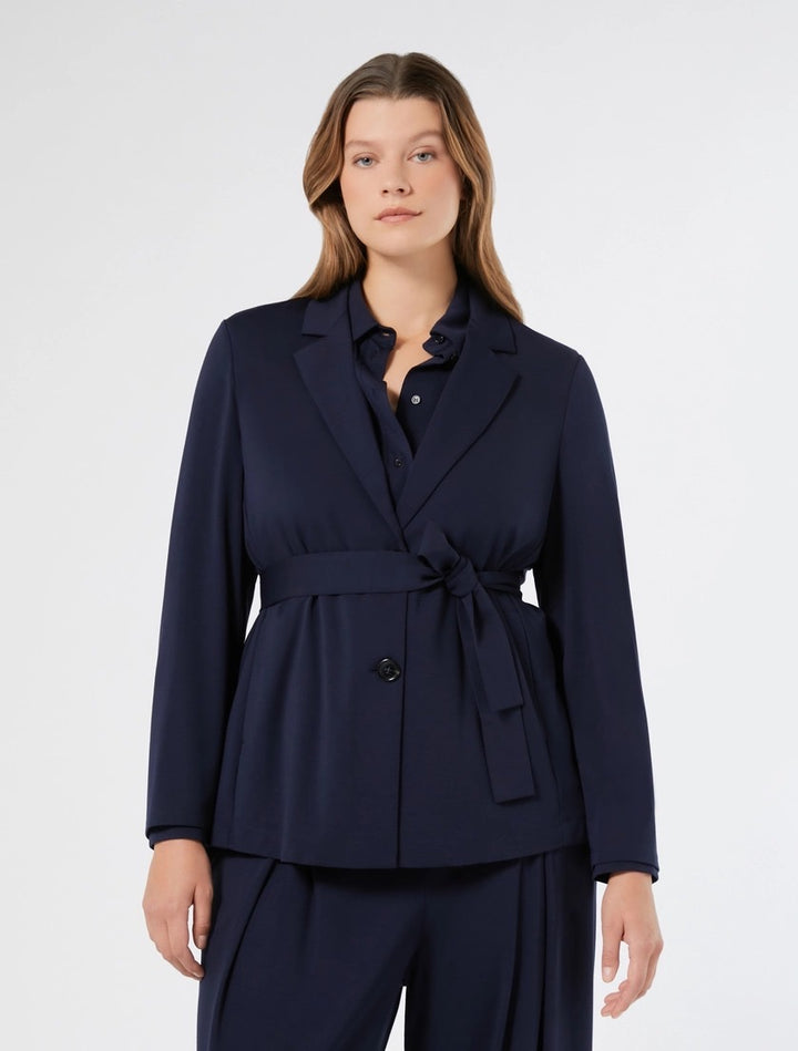 PERSONA - GIACCA BLAZER IN JERSEY PUNTO STOFFA - BLU MARINO