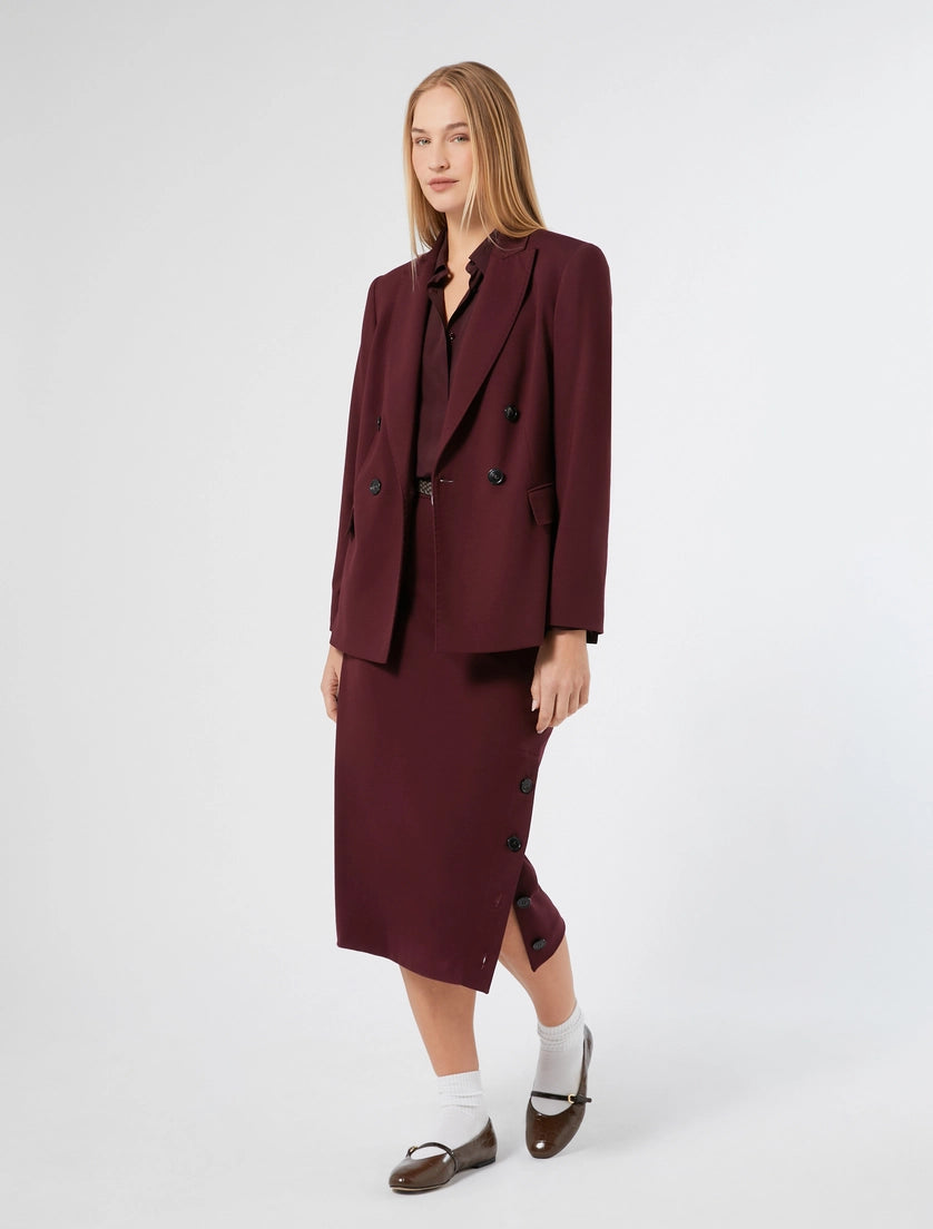 GIACCA BLAZER IN JERSEY - ROSSO MARRONE