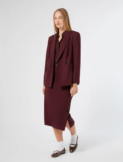 GIACCA BLAZER IN JERSEY - ROSSO MARRONE