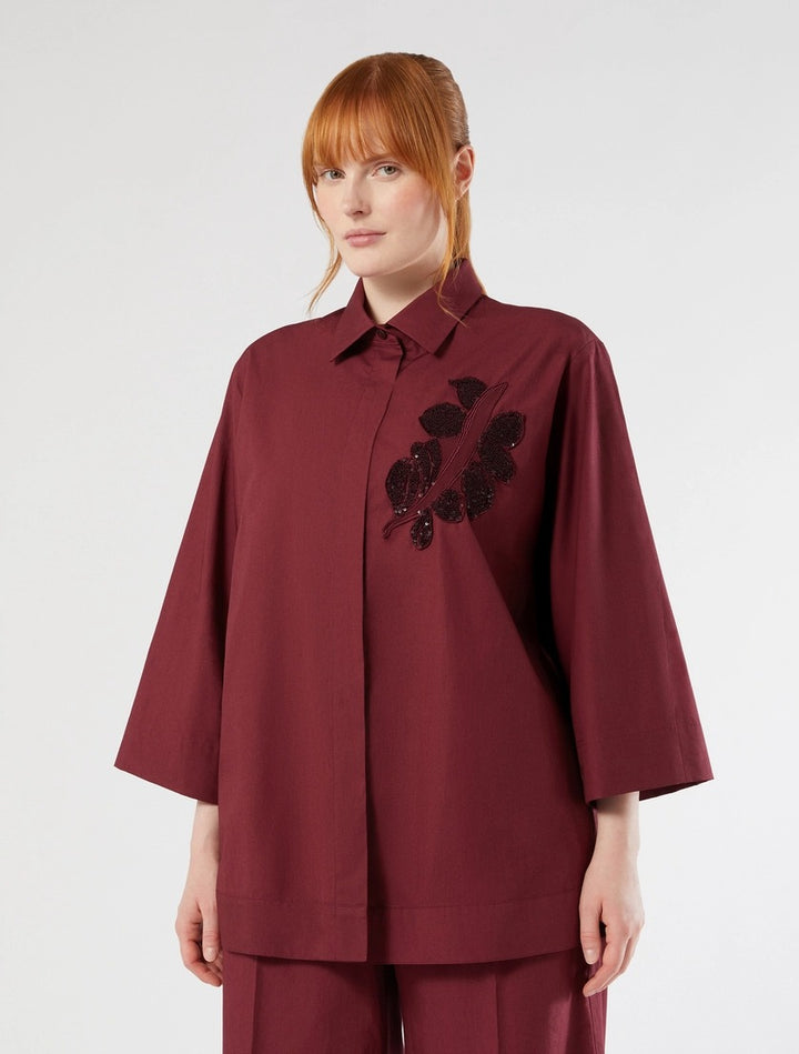 MARINA SPORT - CAMICIA IN POPELINE CON RICAMO - VINACCIA