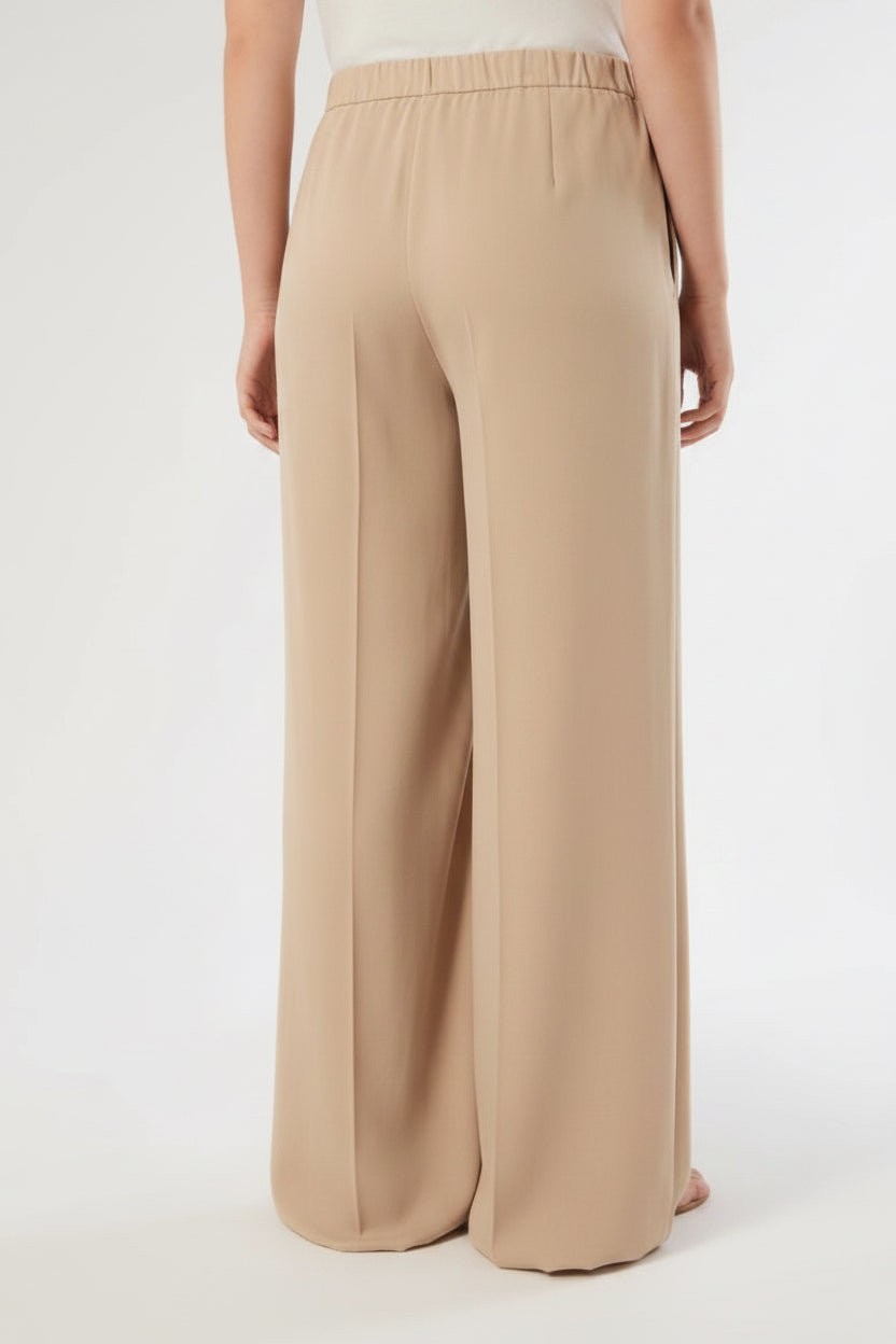 PERSONA - PANTALONI WIDE LEG IN TWILL