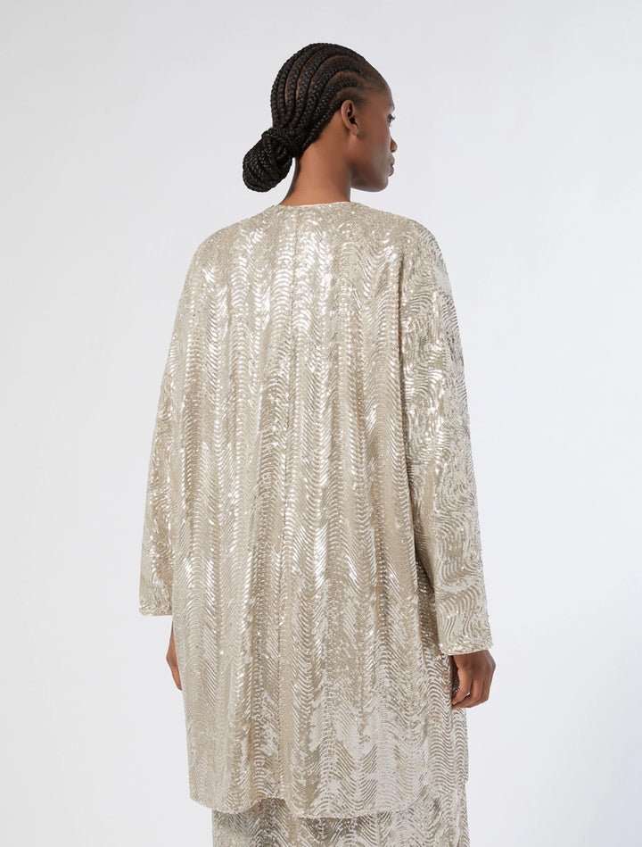 MARINA RINALDI - SPOLVERINO IN PAILLETTES - BEIGE