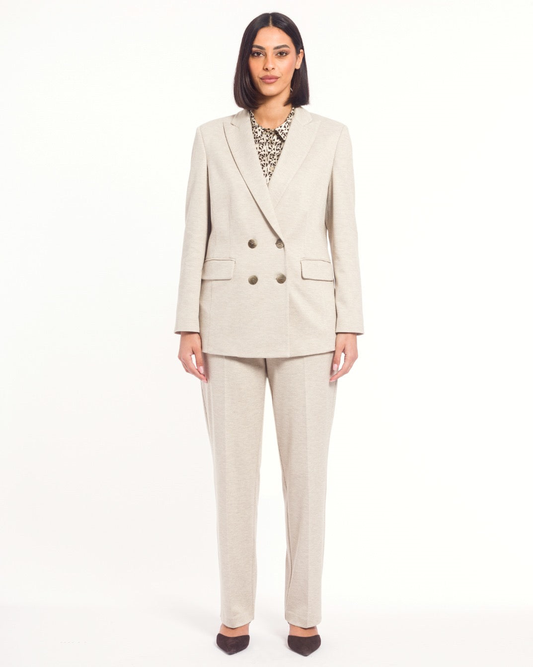 Tailleur- Blazer Doppiopetto e Pantaloni Dritti- Disponibile Beige e Blu
