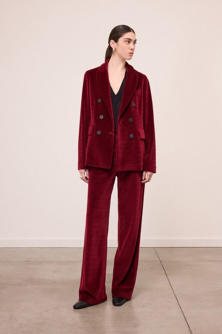 OTTO D’AME - PANTALONI PALAZZO IN VELLUTO