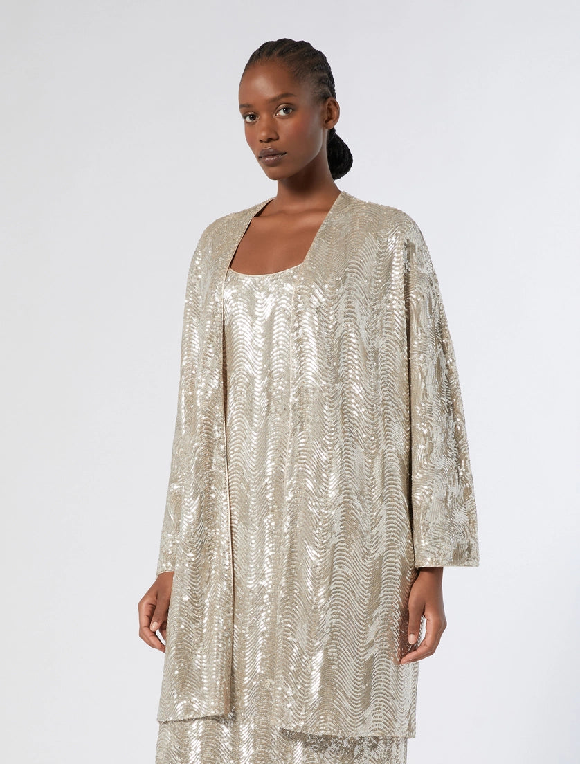 MARINA RINALDI - SPOLVERINO IN PAILLETTES - BEIGE