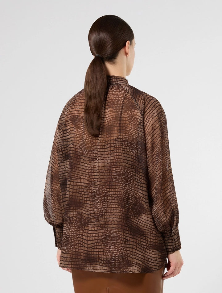 PERSONA - CASACCA IN GEORGETTE CON STAMPA PITONE