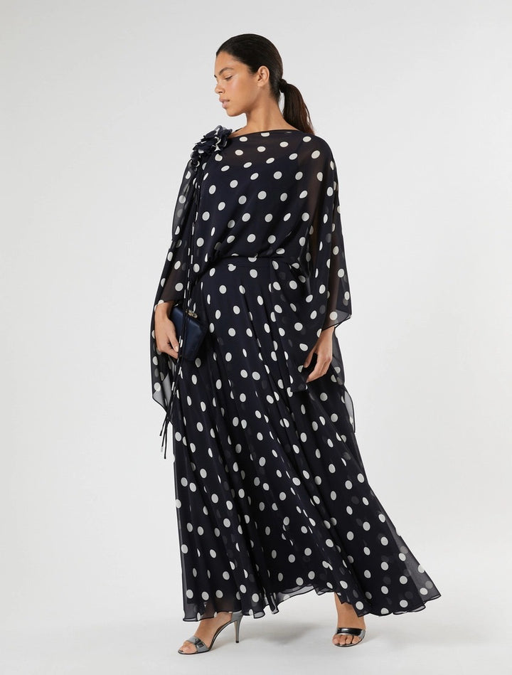 MARINA RINALDI - GONNA IN GEORGETTE - BLU MARINO